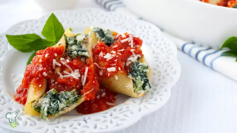 Heart Healthy Spinach Ricotta Stuffed Shells