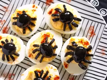 Spider Deviled Eggs