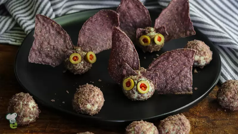Heart Healthy Halloween Cheese Balls