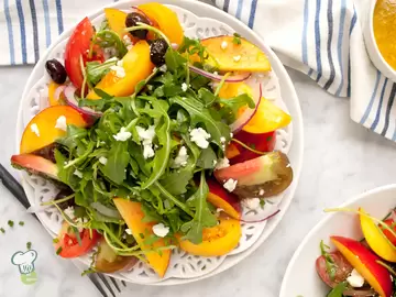 Peach, Tomato and Olive Salad