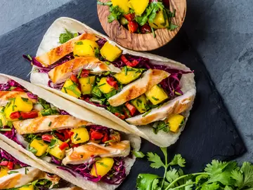 Grilled Chicken Tacos with Mango Salsa