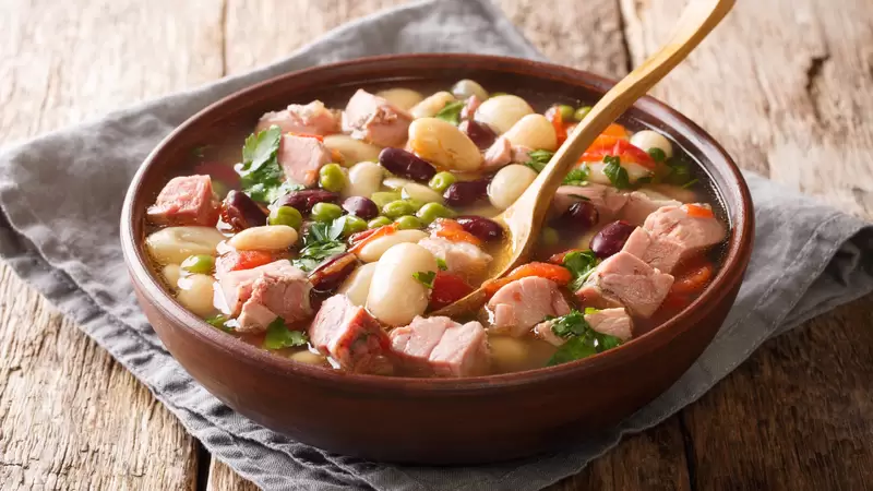 Heart Healthy Slow Cooker Ham and Bean Soup