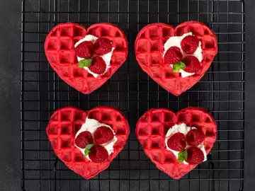 Valentine Beet Waffles