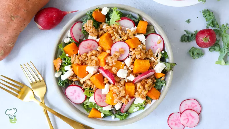 GLP-1 Kale and Sweet Potato Salad