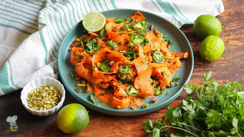Spicy Carrot Ribbon Salad (Heart Healthy & Low Sodium)