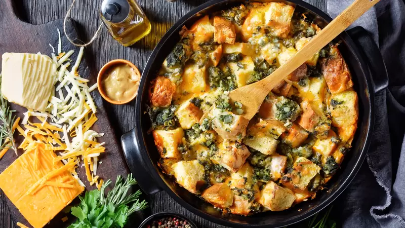 Heart Healthy Cheese Strata