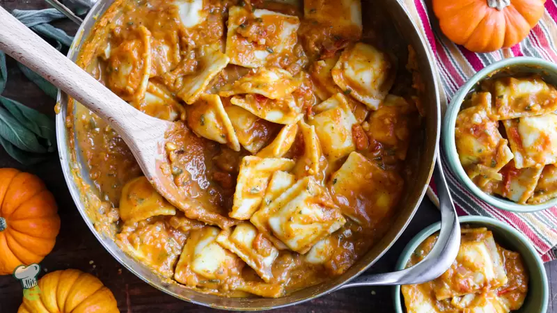 Gluten Free Ravioli with Pumpkin Sauce