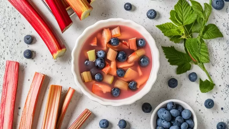 Healthy Blueberry Rhubarb Compote