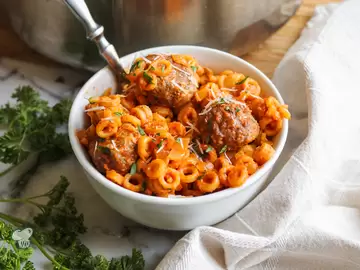 Homemade SpaghettiOs with Meatballs