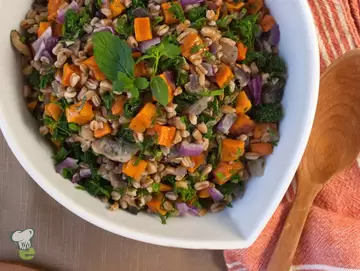 Sweet Potato, Kale and Farro Salad
