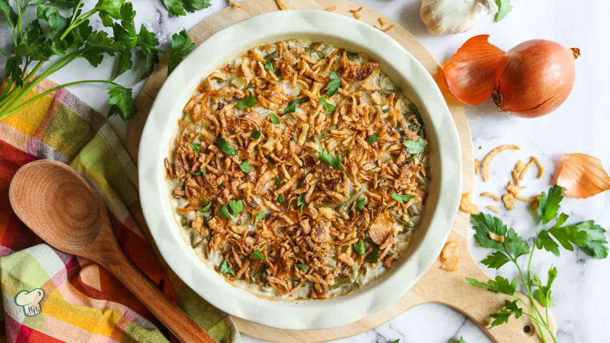 Kidney-Friendly Green Bean Casserole with Crispy Fried Onions