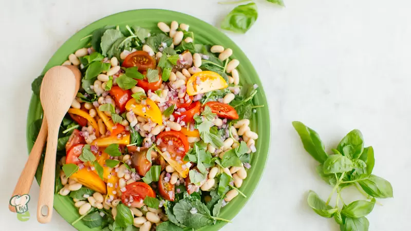 Heart Healthy Kale, White Bean and Tomato Salad