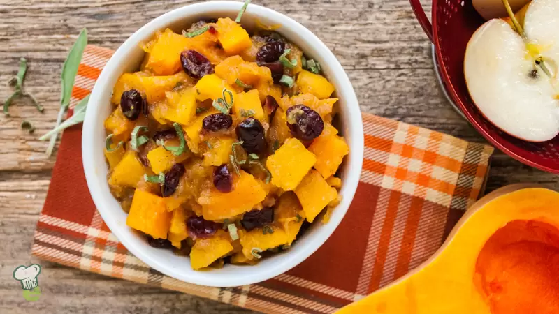 Heart Healthy Butternut Squash, Apples and Cranberries